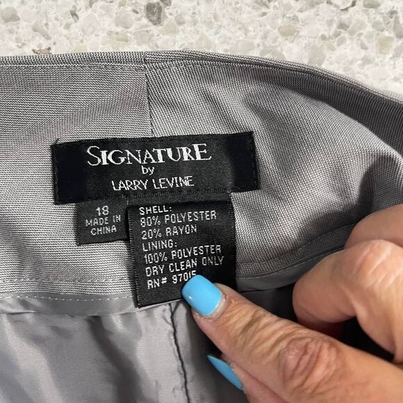 Larry Levine slacks pants women's size 18 gray lined work career wear trousers - Picture 4 of 15